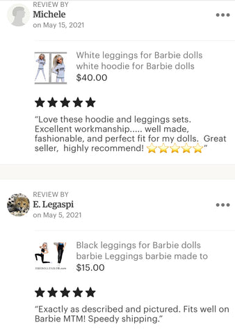 Barbie doll top costumer review thedolltailor.com