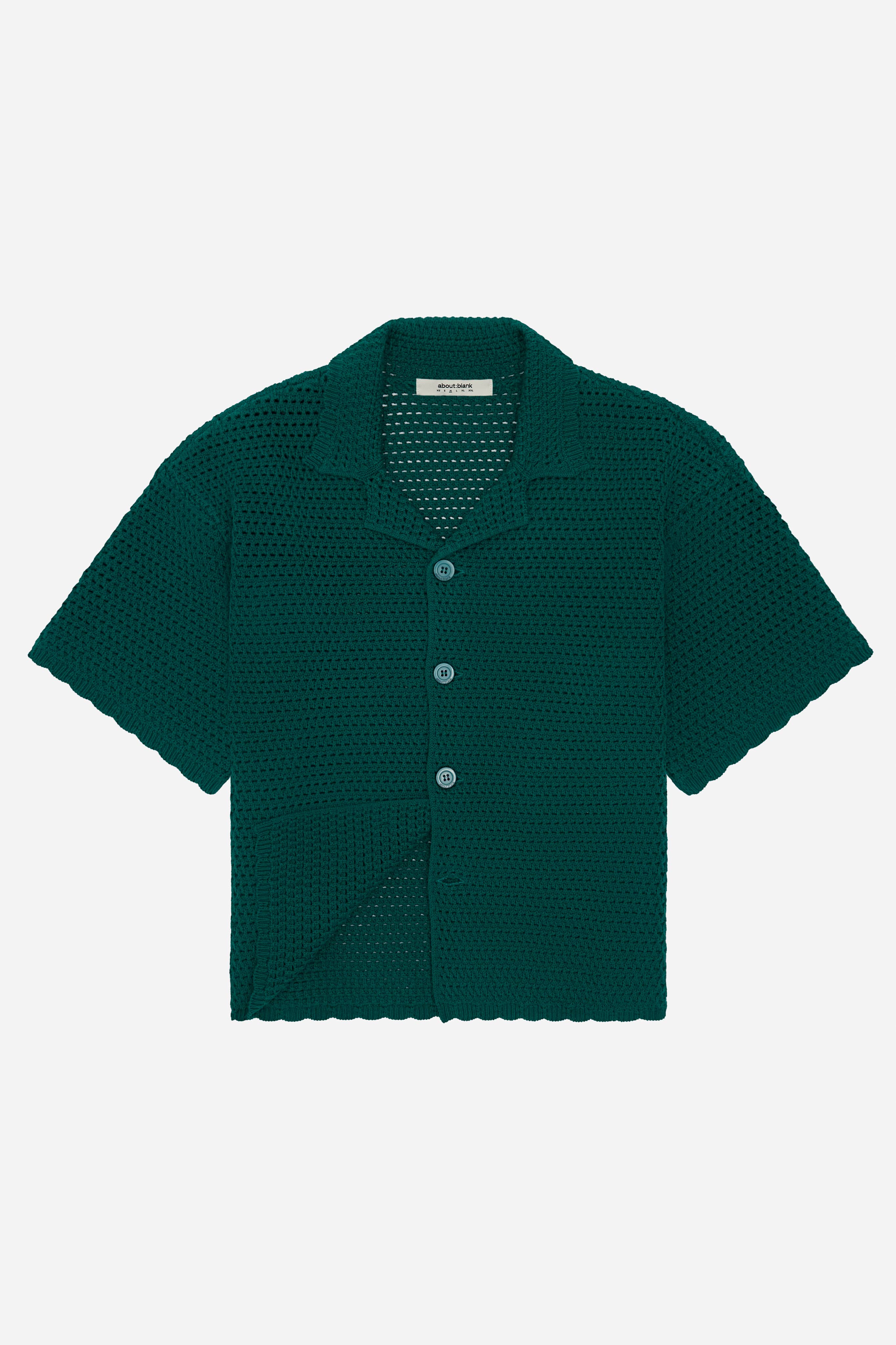 crochet cropped shirt epsom green