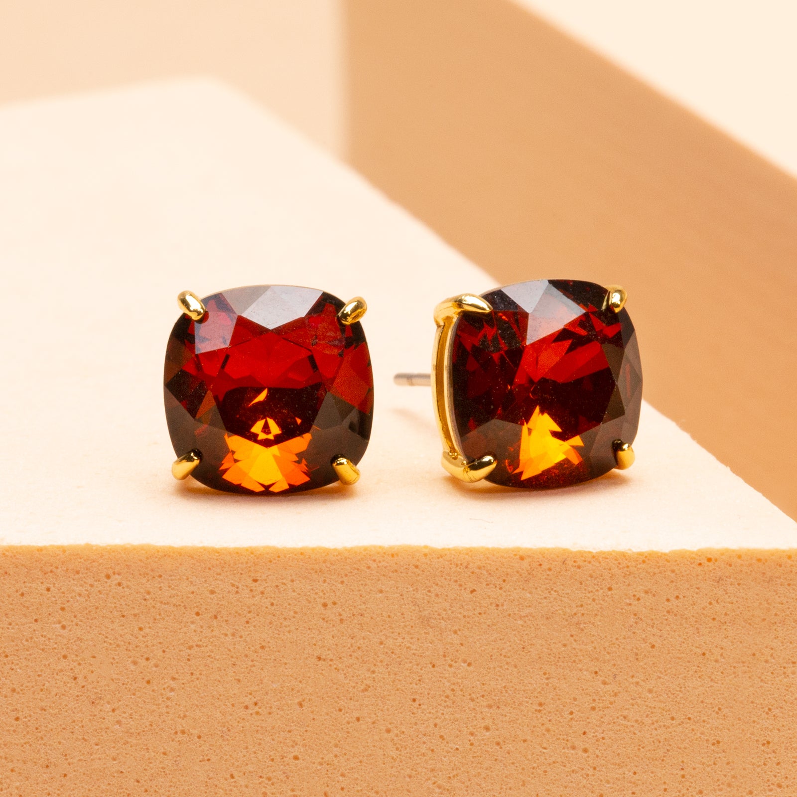 Image of Smoked Amber Clara Stud Earrings