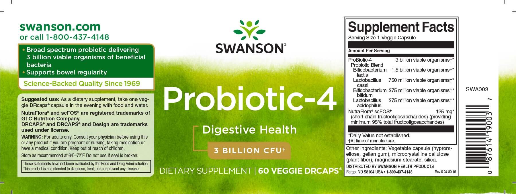 Swanson Probiotic-4 | Megapump