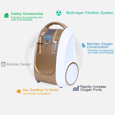 1L-5L/Min Trolley 24hours continuous Portable Oxygen