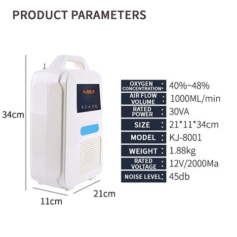 1L/m Mini Portable Oxygen Concentrator For Outdoor Indoor