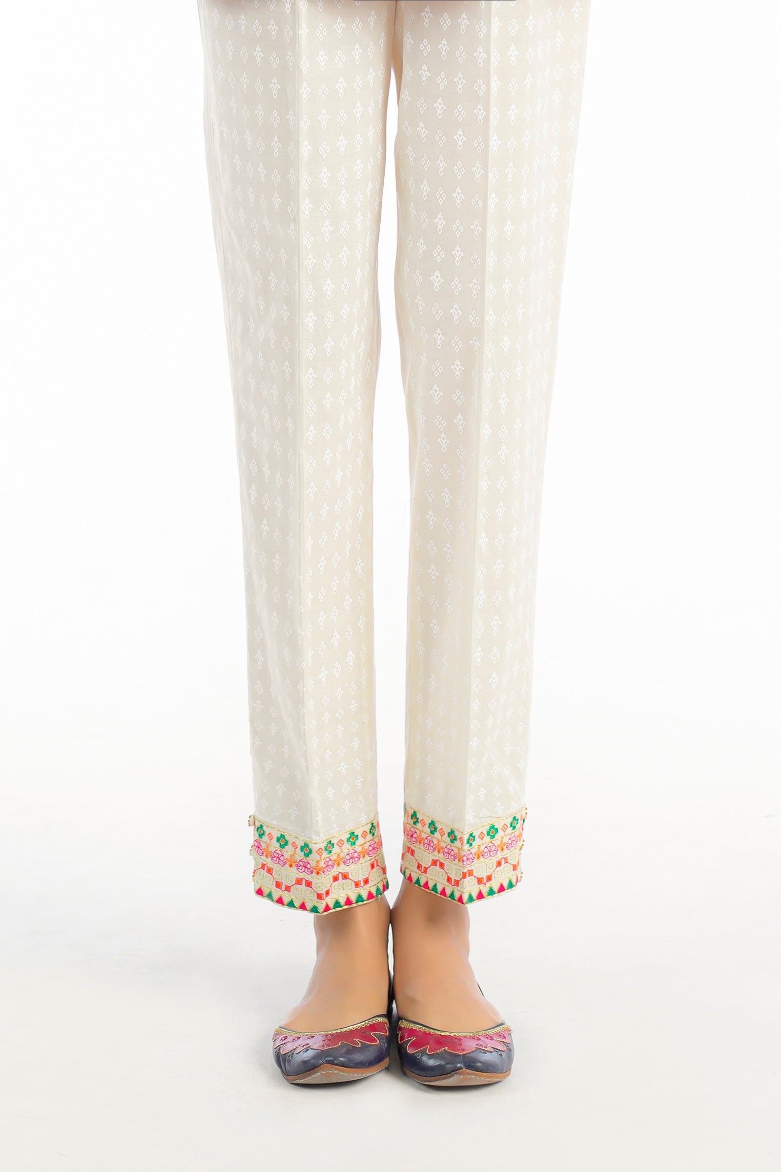 BEIGE LAWN TROUSERS