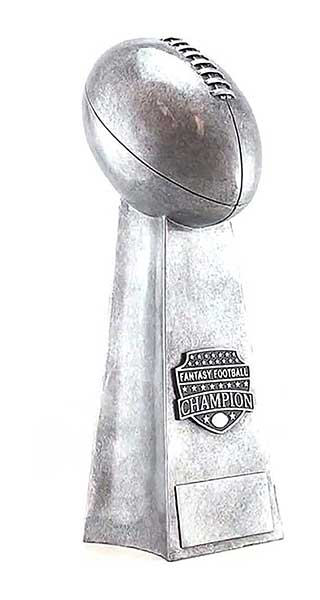 Decade Awards Fantasy Football Champion Silver Tower Trophy - Gridiron Award - Engraved Plate on Request