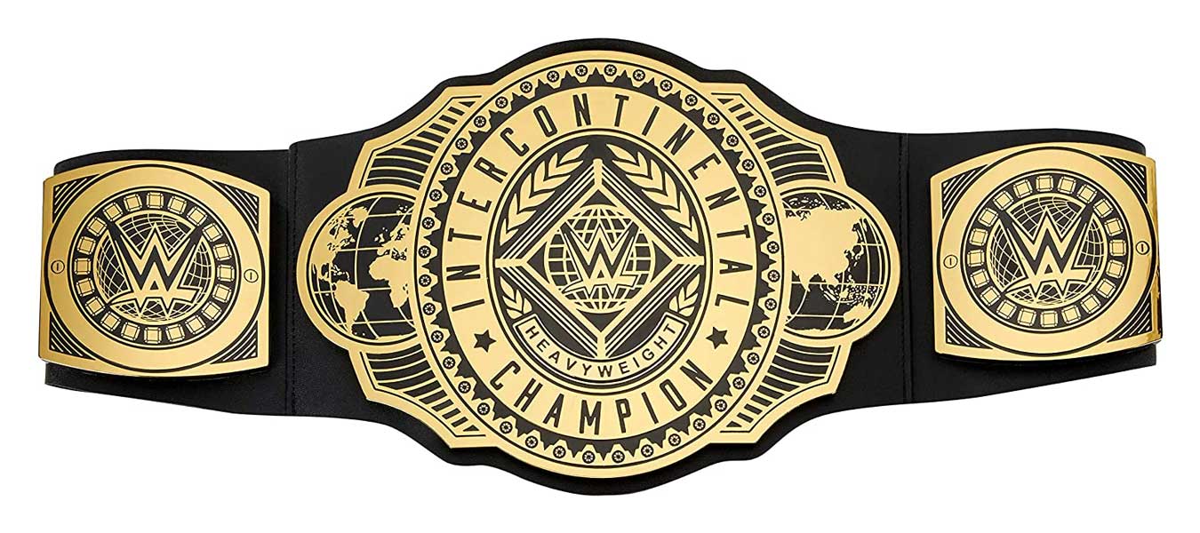 WWE Intercontinental Championship Title Belt Featuring Authentic Styling, Metallic Medallions, Leather-Like Belt & Adjustable Feature That Fits Waists of Kids 8 and Up