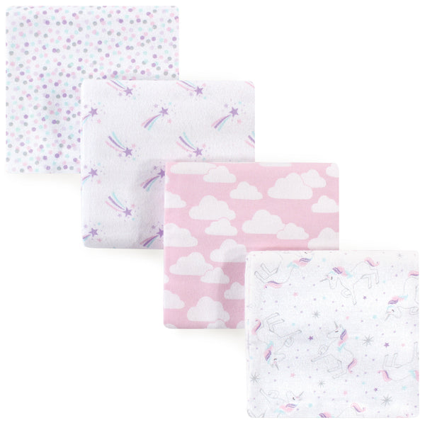 Hudson Baby Cotton Flannel Receiving Blankets, Magical Unicorn
