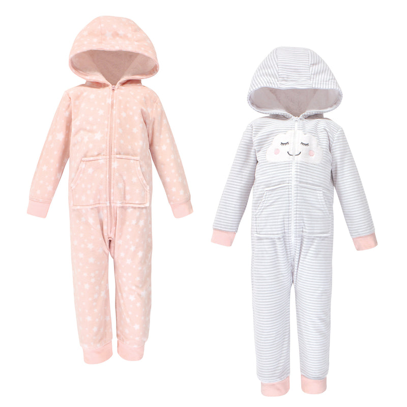 Hudson Baby Fleece Jumpsuits, Coveralls, and Playsuits, Pink Cloud Toddler