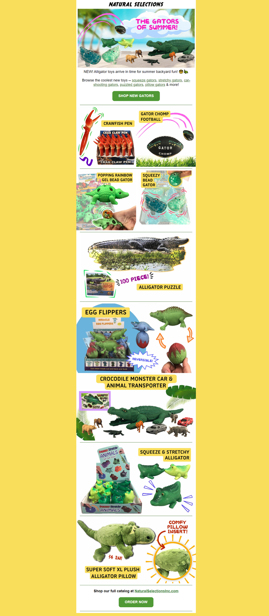 New alligator toys for summer