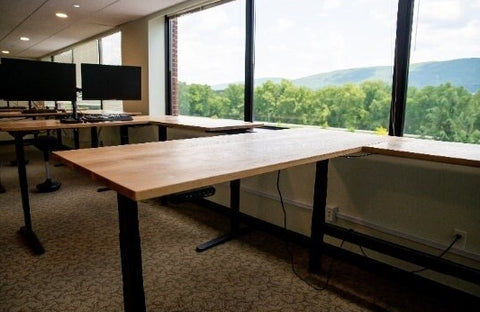 standing desk of oak