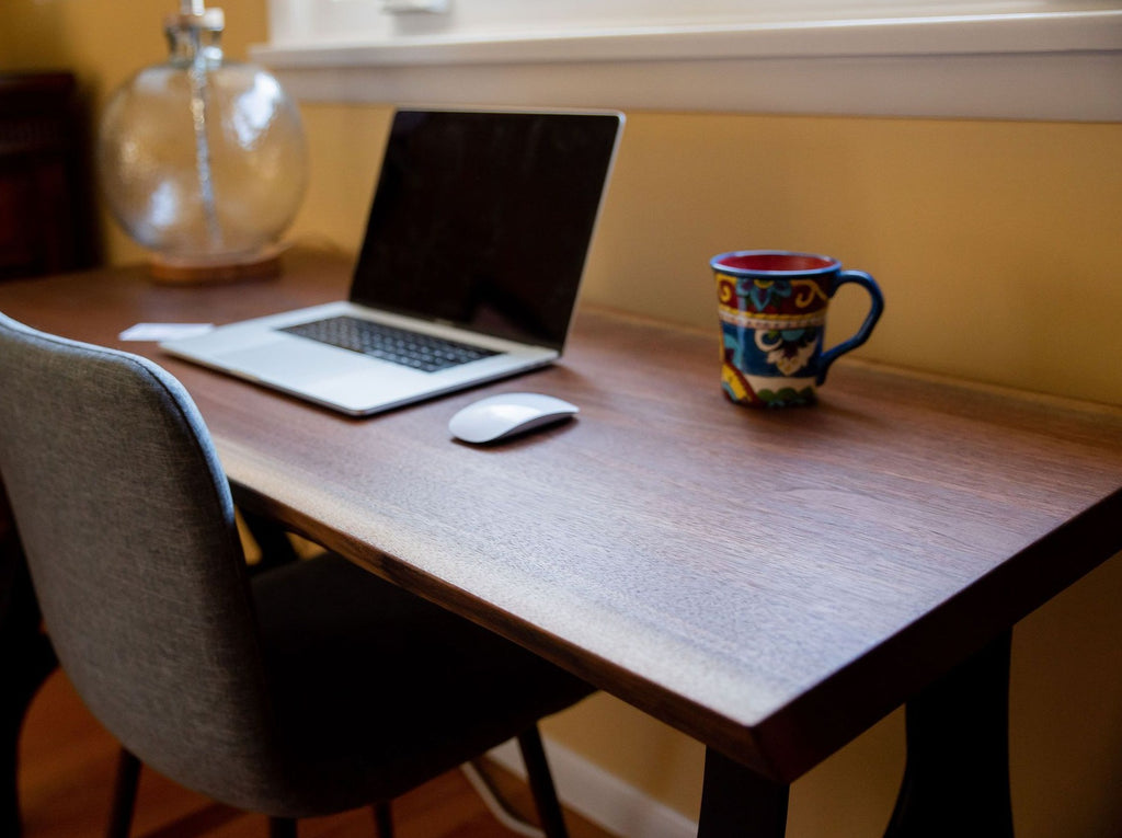 Live Edge Desk, Slab Office Desk - Walnut - Brick Mill Furniture