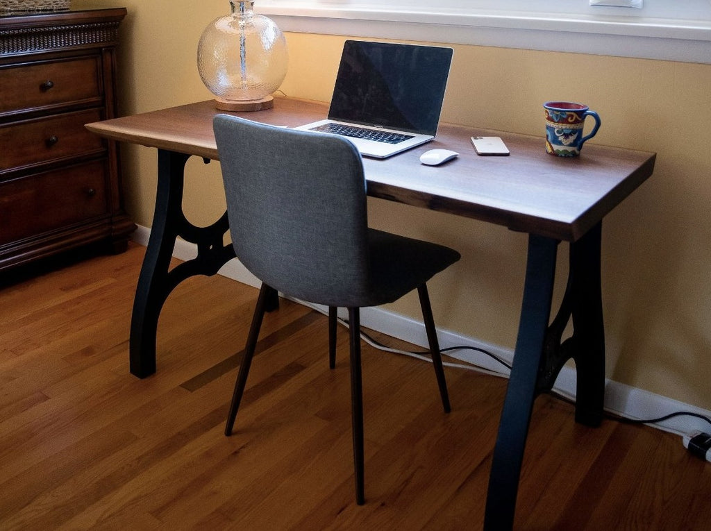 Live Edge Desk, Slab Office Desk - Walnut - Brick Mill Furniture