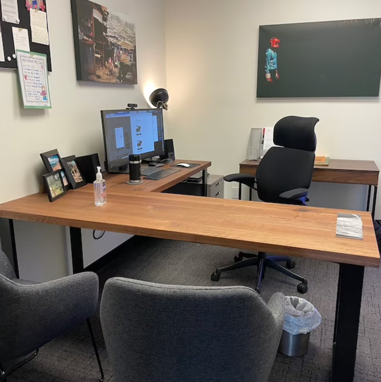 l shaped oak office desk