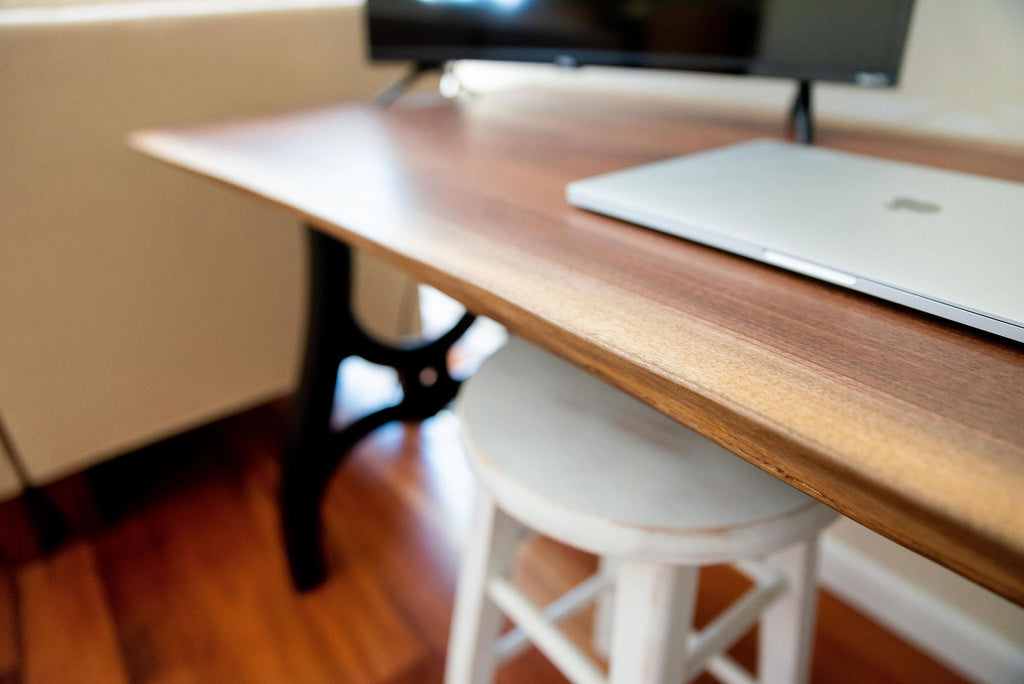 Walnut Live Edge Desk + Aluminum Legs - Brick Mill Furniture