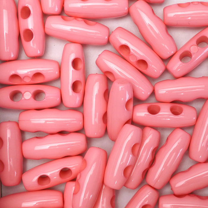 20mm Pink Baby Toggle Buttons, Gloss Finish (10 Pcs) — Lardedar