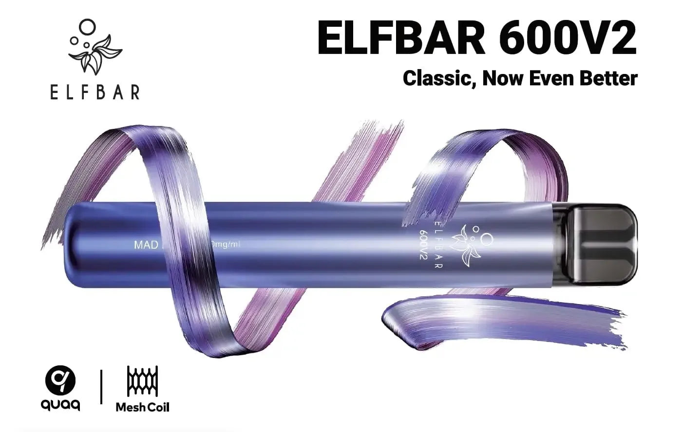 Elf Bar V2 600 Puff Box of 10 Disposable Vape Now Even Classic