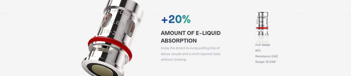 VooPoo PNP Replacement Coils E Liquid Absorbtion Amount