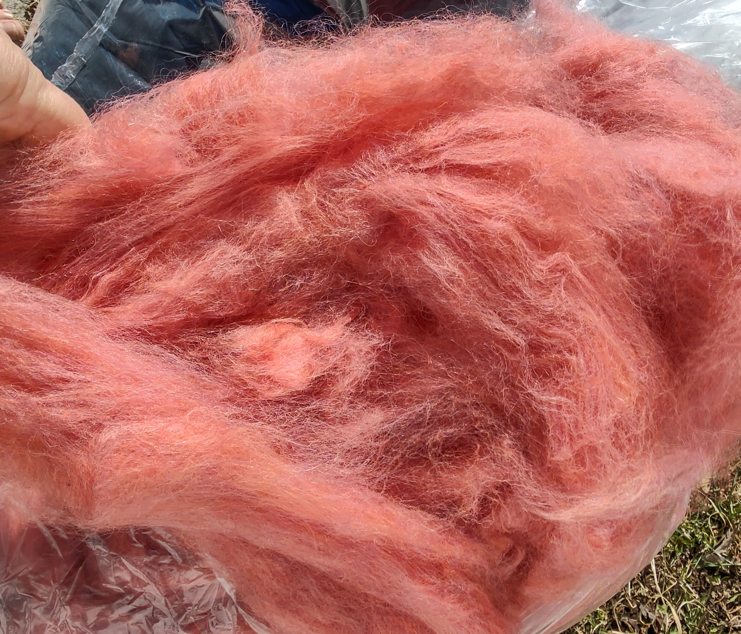 Core wool dyed grapefruit color felting batt making 1 lb