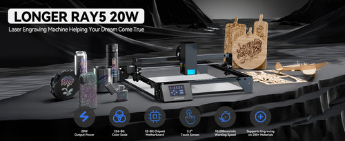 LGT Longer RAY5 20W Laser Engraver and 77pcs Longer Laser Engraving  Material Kit DIY Material Package