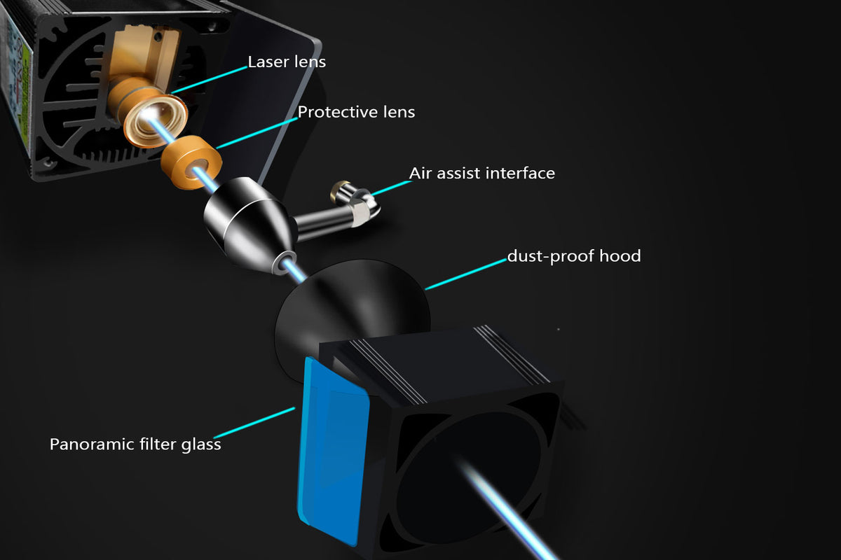 Air Assist Pump Kit 30L/Min Air Flow F Longer RAY5 20W Laser Engraver  Cutting