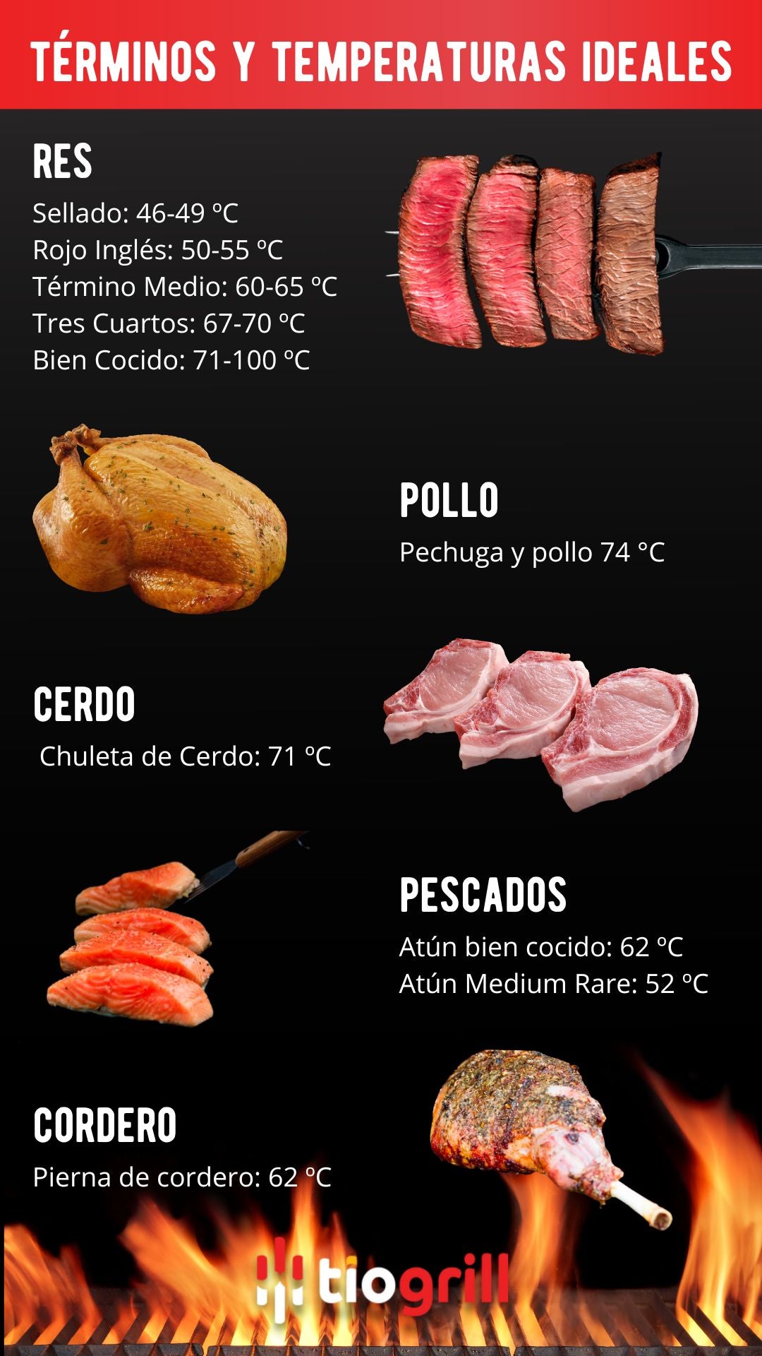 Terminos y temperaturas para carne