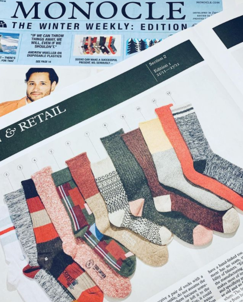 Democratique Socks featured in Monocle. High quality mens socks at reasonable prices.