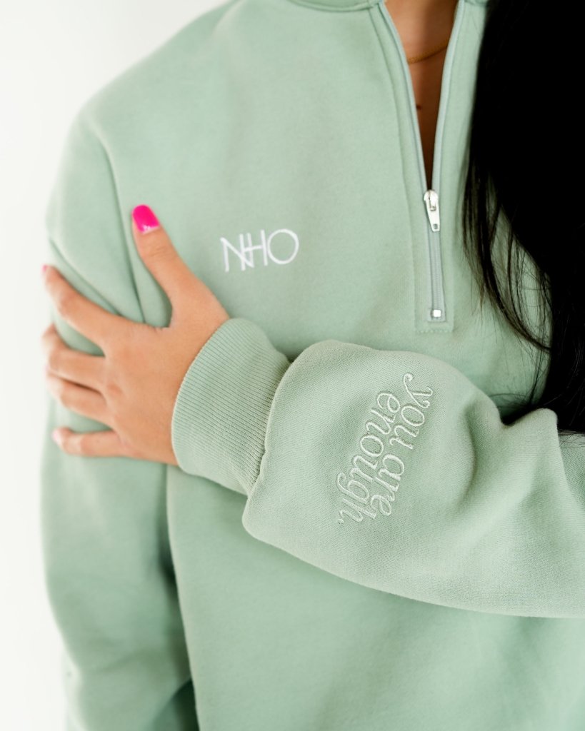 You Are Enough Quarter Zip Up | Sage