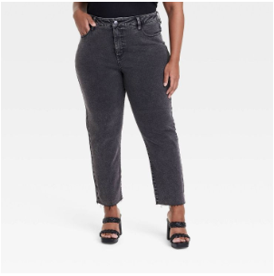 onerealmomma recommends high waisted jeans from target  that have a raw hem and are slim straight ankle jeans from the ava and viv line