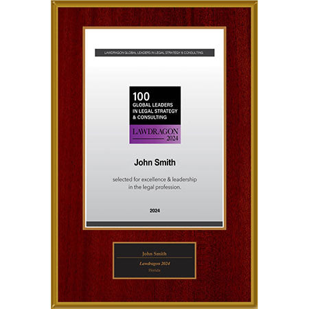 2024 Global Leaders in Legal Strategy & Consulting Plaque