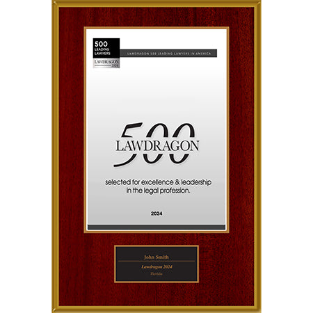 2024 Lawdragon 500 Leading Lawyers Plaque