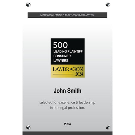 2024 Lawdragon 500 Leading Plaintiff Consumer Lawyers Acrylic Plaque