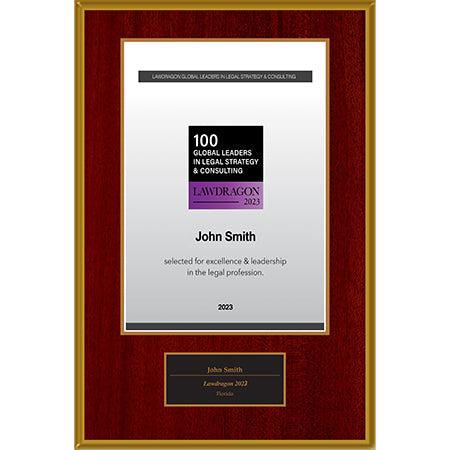 2023 Global Leaders in Legal Strategy & Consulting Plaque