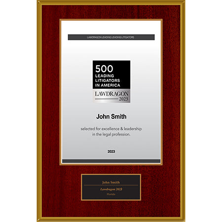 2023 Leading Litigators in America Plaque