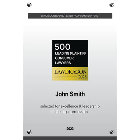 2023 Lawdragon 500 Leading Consumer Lawyers Acrylic Plaque