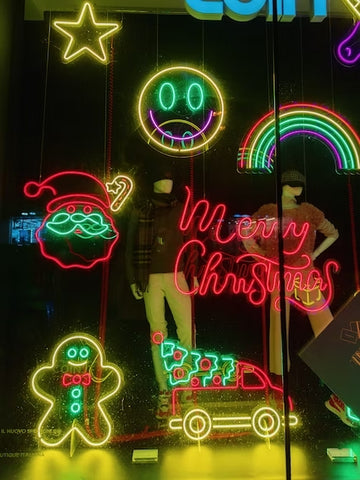 neon vitrine decoration