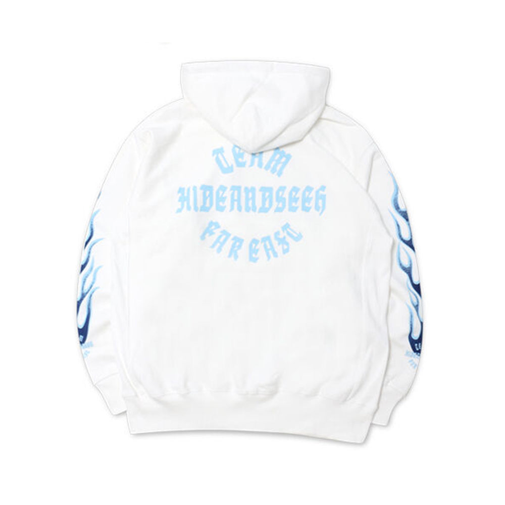 Hide and Seek Flame Hooded Sweat Shirt (White)