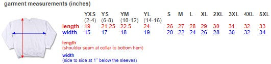 Sweatshirt Measurements