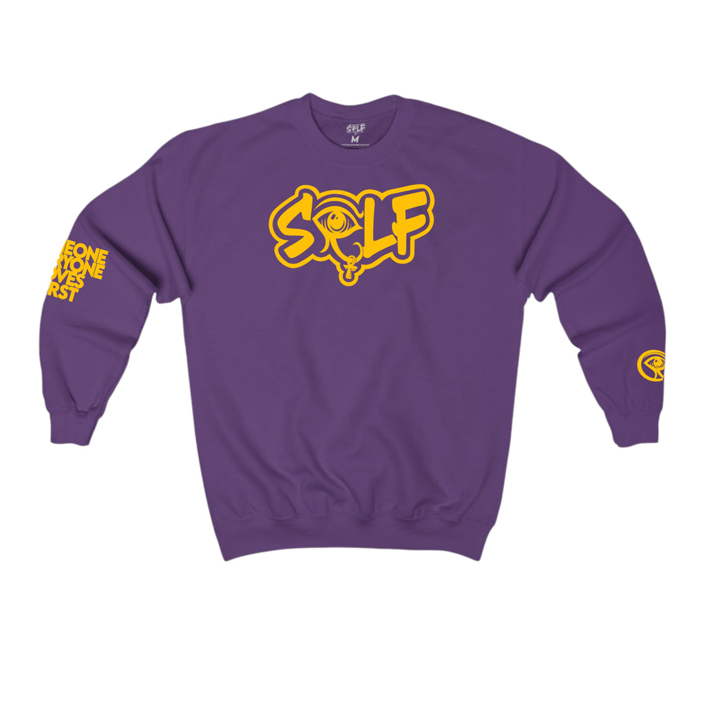 purple and gold sweatshirt