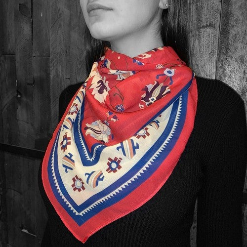 rust silk scarf