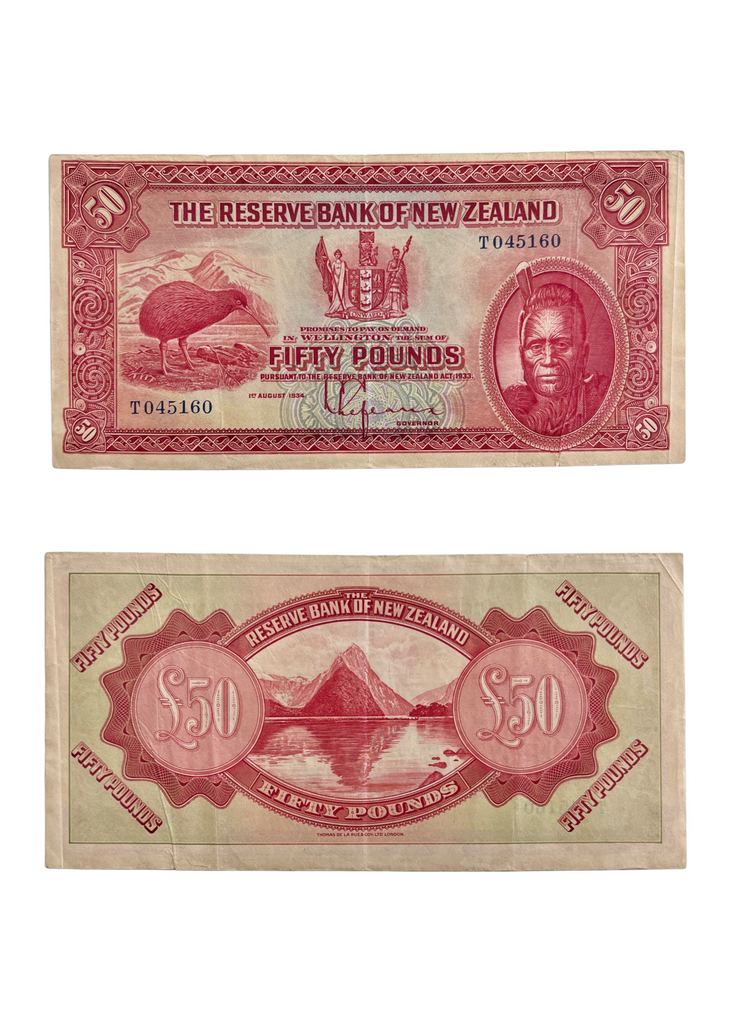 1934 New Zealand Kiwi Lefeaux 50 Pounds
