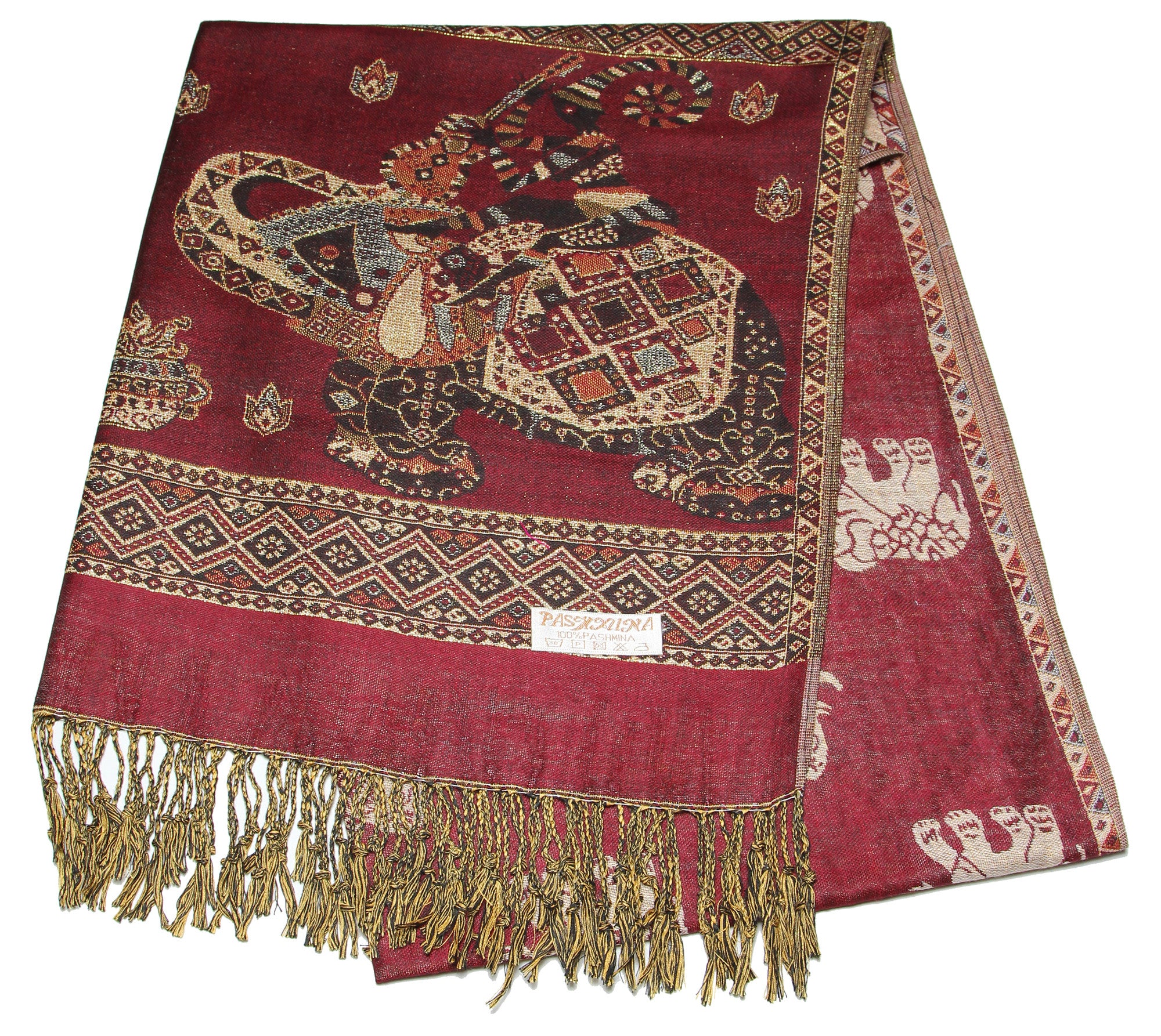 Nepal Hand Made Pashmina Shawl Scarf Maroon – Mystery Buddha