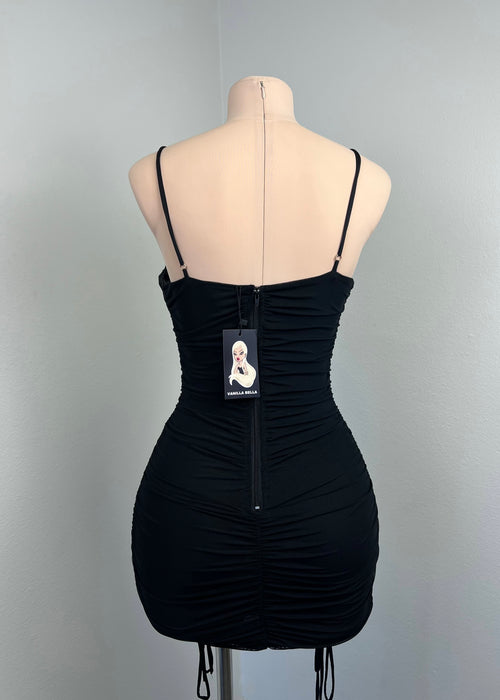 Brenda Mesh Mini Dress (BLACK) – Vanilla Bella Boutique