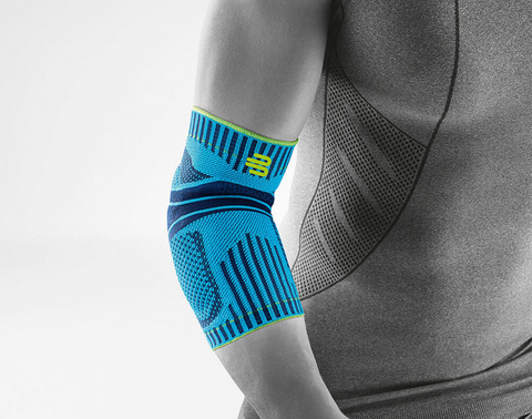 Person wearing Bauerfeind's Sports Elbow Support, a great Tennis Elbow Brace. 
