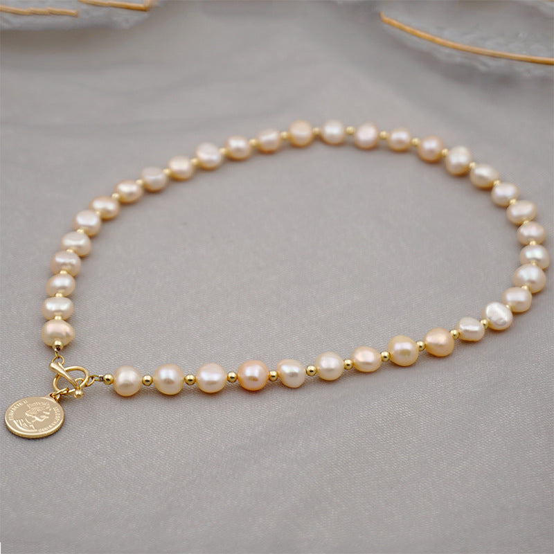 Queen Coin Pendant Pink Pearl Necklace | Zafari Studio | Necklaces