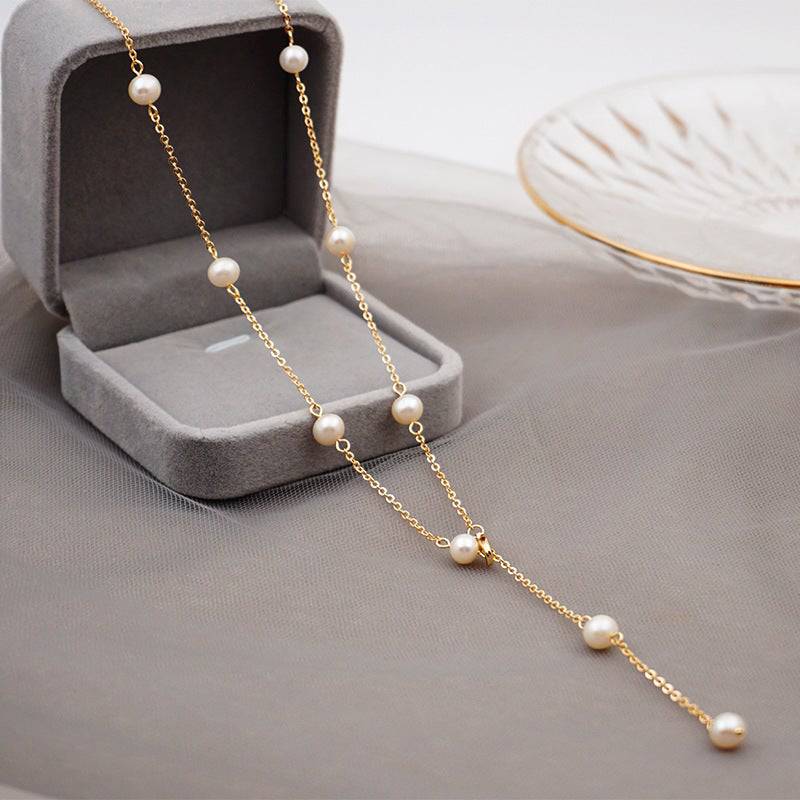 Elle baroque pearl long chain necklace | Zafari Studio | necklaces