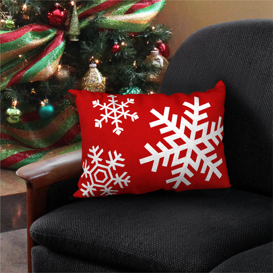 Snowflake Family Personalized Christmas Lumbar Throw Pillow