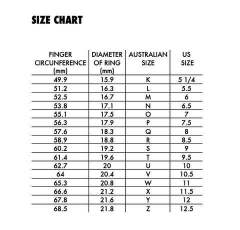 RING SIZE – Lox & Chain