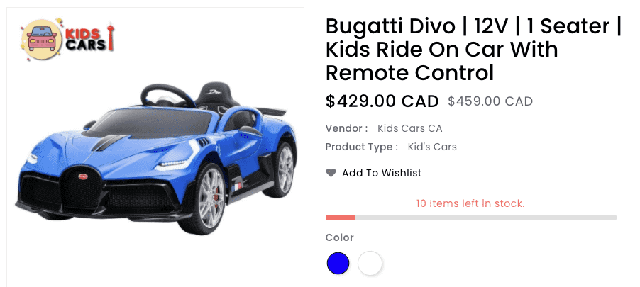 Bugatti Kids Ride On Car