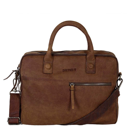 DSTRCT laptoptas Wall Street Echo cognac 15 6 inch DSTRCT