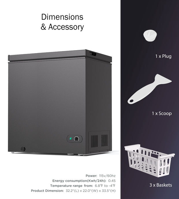 Northair 3.5 cu ft Chest Freezer - Compact & Efficient Frozen