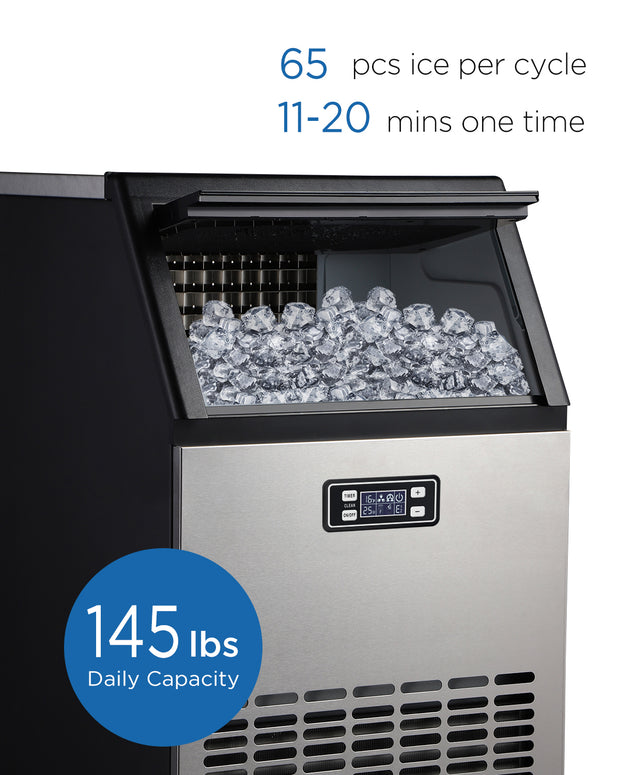 Euhomy 40 Lb. Daily Production Cube Clear Ice Portable Ice Maker & Reviews